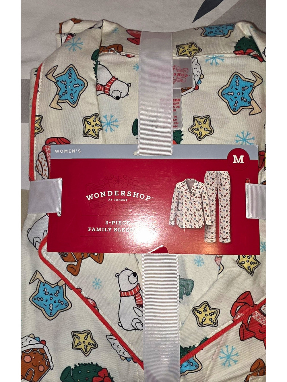 Wondershop Women's 2-Piece Cotton Knit Collared Pajama Set, Polar Bear, M